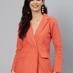 Cottinfab Orange Blazer-image-3