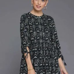 Libas Black A-Line Printed Kurtis-image-41