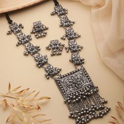 Anouk Silver-Plated Beaded-Studded Jewellery Set-17