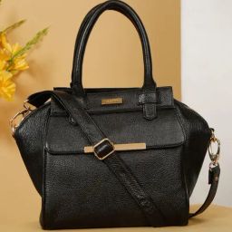 Teakwood Leathers Black Textured Leather Handheld Bag-picture-11