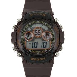 Sonata Ocean Series Men Burgundy Dial Digital Watch 77006PP03J-image-2