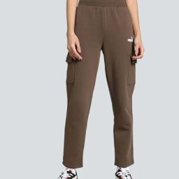 Puma Brown Logo Print Cargo Pants-image-11