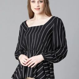 Oxolloxo Black & White Striped Top-picture-44