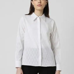 Van Heusen White Cotton Striped Formal Shirt-image-23