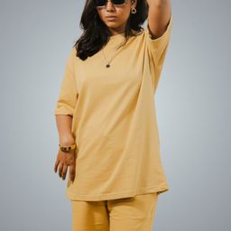 BlendCulture Pure Cotton Round Neck T-shirt With Short Co-Ords-image-51