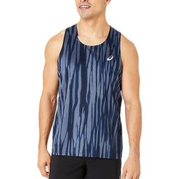 Asics Blue Regular Fit Printed Tank Tee-image-96