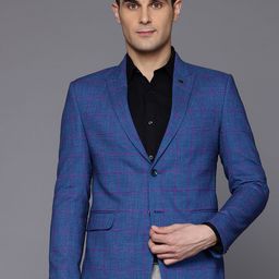 ESSAS club Checked Single-Breasted Slim Fit Formal Blazer-89