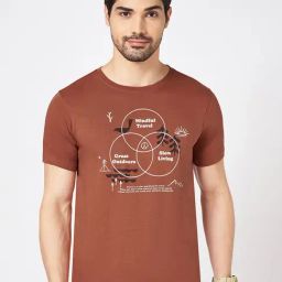Urban Ranger By Pantaloons Orange Cotton Slim Fit Printed T-Shirt-picture-23