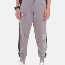 Kiddopanti Boys Dark Grey Printed Trackpants-image-89