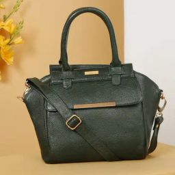 Teakwood Leathers Green Textured Leather Handheld Bag-47