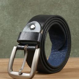 Teakwood Leathers Navy Textured Leather Casual Belt-image-94