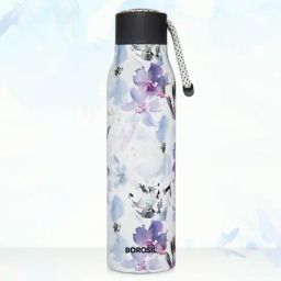 Borosil White Stainless Steel Double Wall Vaccum Insulated Water Bottles (600ml)-22