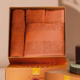 Maspar Orange Cotton Bath & Hand Towel - Set of 4-picture-21