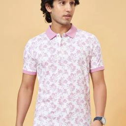Byford By Pantaloons Blushing Bride Slim Fit Printed Polo T-Shirt-image-68