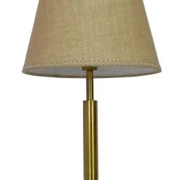 FOS LIGHTING Transitional Brushed Beige & Golden Steel Table Lamp With Fabric Shade image 4