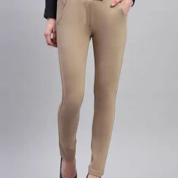 Monte Carlo Beige Cotton Regular Fit Jeggings-image-90