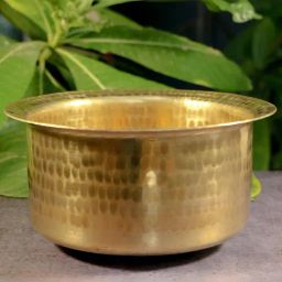 Ambi Beautiful Pure Brass Traditional Hammered Patila - 5 Lts-15