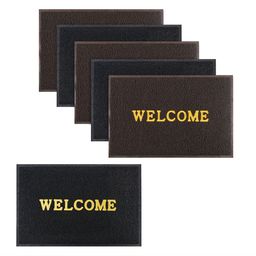 Kuber Industries Set Of 6 Brown & Black Anti-Skid Doormats-10