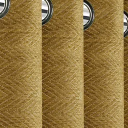 Saral Home Gold-Toned Geometric Black Out Window Curtain-image-28