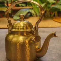 Ambi Brushed Gold Matt Finish Pure Brass Kettle Large - 1000 Ml-picture-2