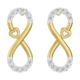 EMORI 14k (585) Yellow Gold Infinity Love Earrings for Women-image-77