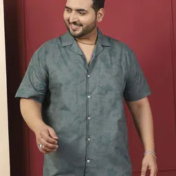 bigbanana Men Plus Size Green Printed Shirt-16