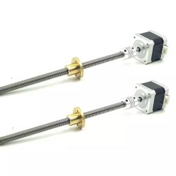 Invento Nema 17 4.2 Kg-cm Stepper Motor + Flexible coupling + 100mm (0.1 Mtr.tr) M10 10mm 1.5mm Pitch Threaded Rod + Brass Nut For DIY ISC 1966-A-7