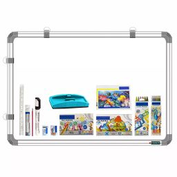 YAJNAS Non-Magnetic 60.96 x 91.44 cm (2x3 Feet) Double Sided White Boardand Chalk Board Both Side Writing Board one Side White Marker and Reverse Side Chalk Board Surface-3