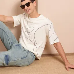Mast & Harbour Men Printed Relaxed Fit T-shirt-picture-23