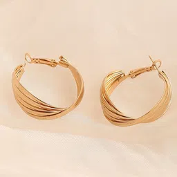 DressBerry Gold-Plated Contemporary Hoop Earrings-37