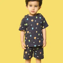 Orange Sugar Unisex Kids Printed T-shirt with Shorts-image-98