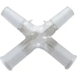 ABGIL ABG236 Borosilicate Glass Four Way Connecting Adapter Socket (B-55) Cone (B-55)-24