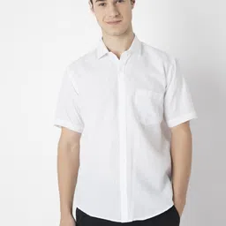 MARK & ALBERT Men India Slim Fit Spread Collar Solid Formal Shirt-image-60