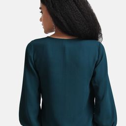 Kazo Green Ruched Top with Drawstring image 4