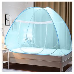 Evafly Mosquito Net for Single Bed King Size Foldable Machardani 30GSM Strong Net PVC Coated Corrosion Resistant Steel Wire Full- Blue-5