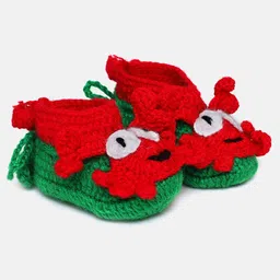 MayRa Knits Crab Detailed Hand Knitted Booties - Green-picture-11