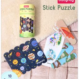 Babyhug Unicorn,Space & Dino Theme 10 Stick Puzzle Set- 30 Sticks-12