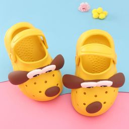 Oh! Pair Slip On Clogs With Back Strap Closure & Dog Applique - Yellow-image-62