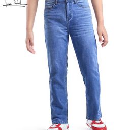 Arias Cotton Stretch Full Length Medium Wash Jeans - Blue-image-71