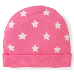 Babyhug 100% Cotton Knit Cap with Star Print Pink - Diameter 18 cm-picture-17