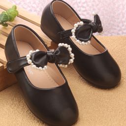 Babyoye Velcro Closure Ballerina With Bow Applique - Black-image-36