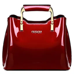 SYGA Women Elegant Glossy Handbag Stylish Bucket Bag for Modern Women (Wine Red)-picture-48