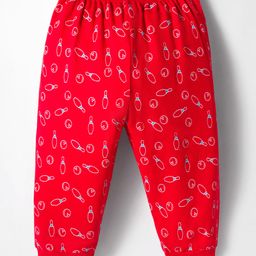 Tango Interlock Knit Full Length Lounge Pant with Gaming Theme Print - Red-picture-17