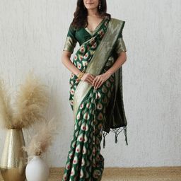 Dori Woven Design Banarasi Saree With Unstitched Blouse Piece-picture-49