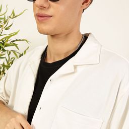 Thomas Scott Men Premium Cuban Collar Textured Cotton Casual Shirt-image-87