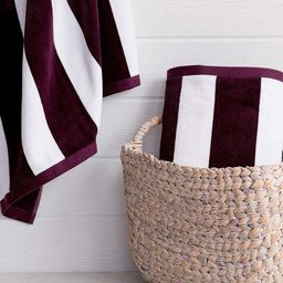 Lushomes Burgundy & White 1 Striped Cotton 470 GSM Bath Towel-image-34