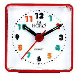 Horo White & Red Handcrafted Geometric Solid Analogue Table Clock image 2