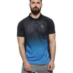 Campus Sutra Blue Polyester Polo T-Shirt-image-91