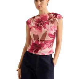Mel Extended Sleeve Mesh Top-image-71