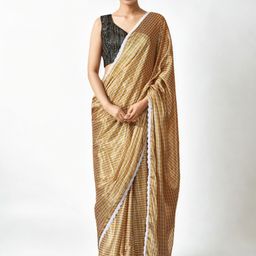 KALINI Checked Saree With Contrast Blouse Piece-image-83